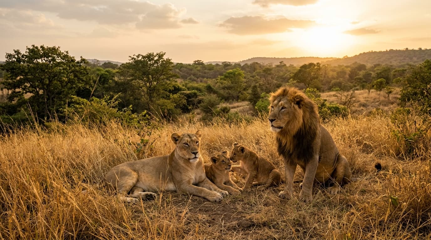 Asiatic Lions in Sasan Gir Sanctuary